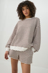 Striped Rib Knit Shorts