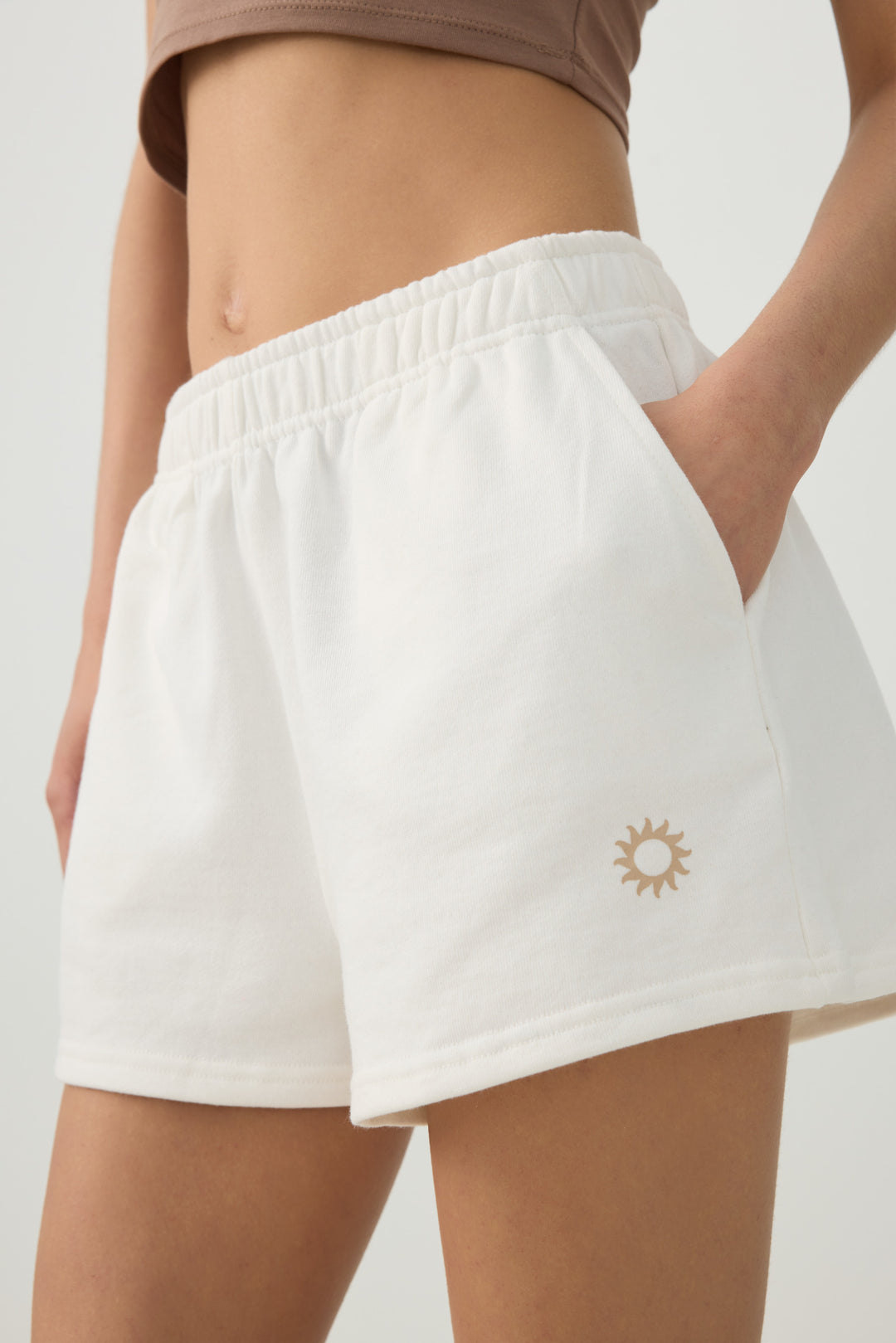 White Knit Shorts