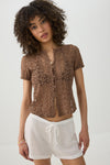 Lace Button-Front Top