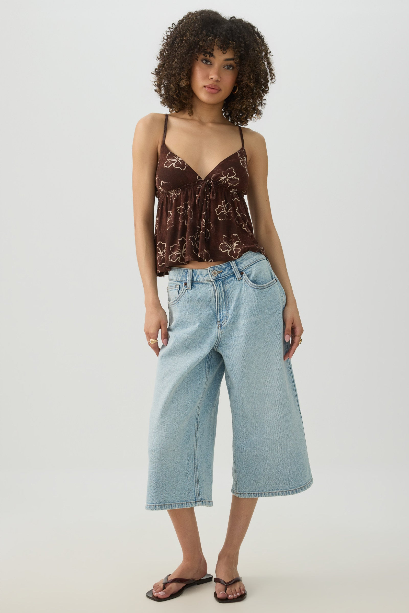 Tropical Flower Babydoll Tank Top | Ardene