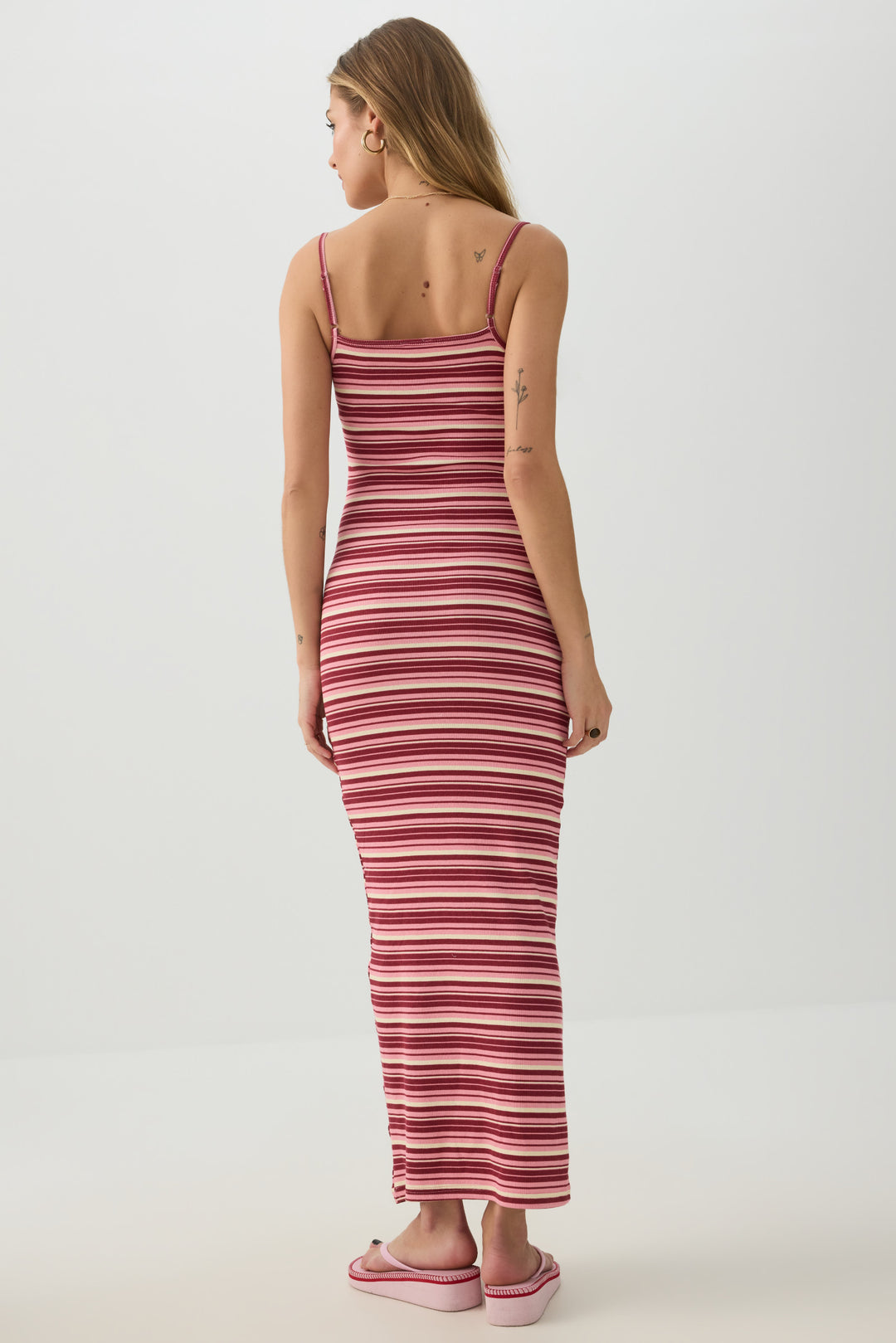 Striped Ribbed Maxi Dress