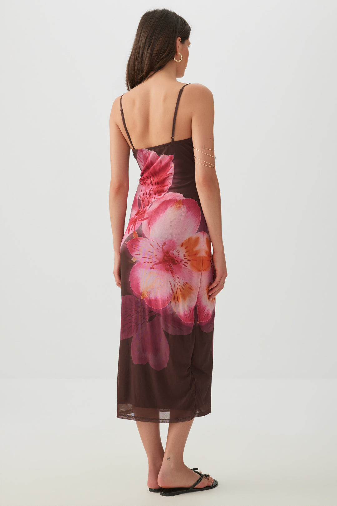 Floral Mesh Midi Dress