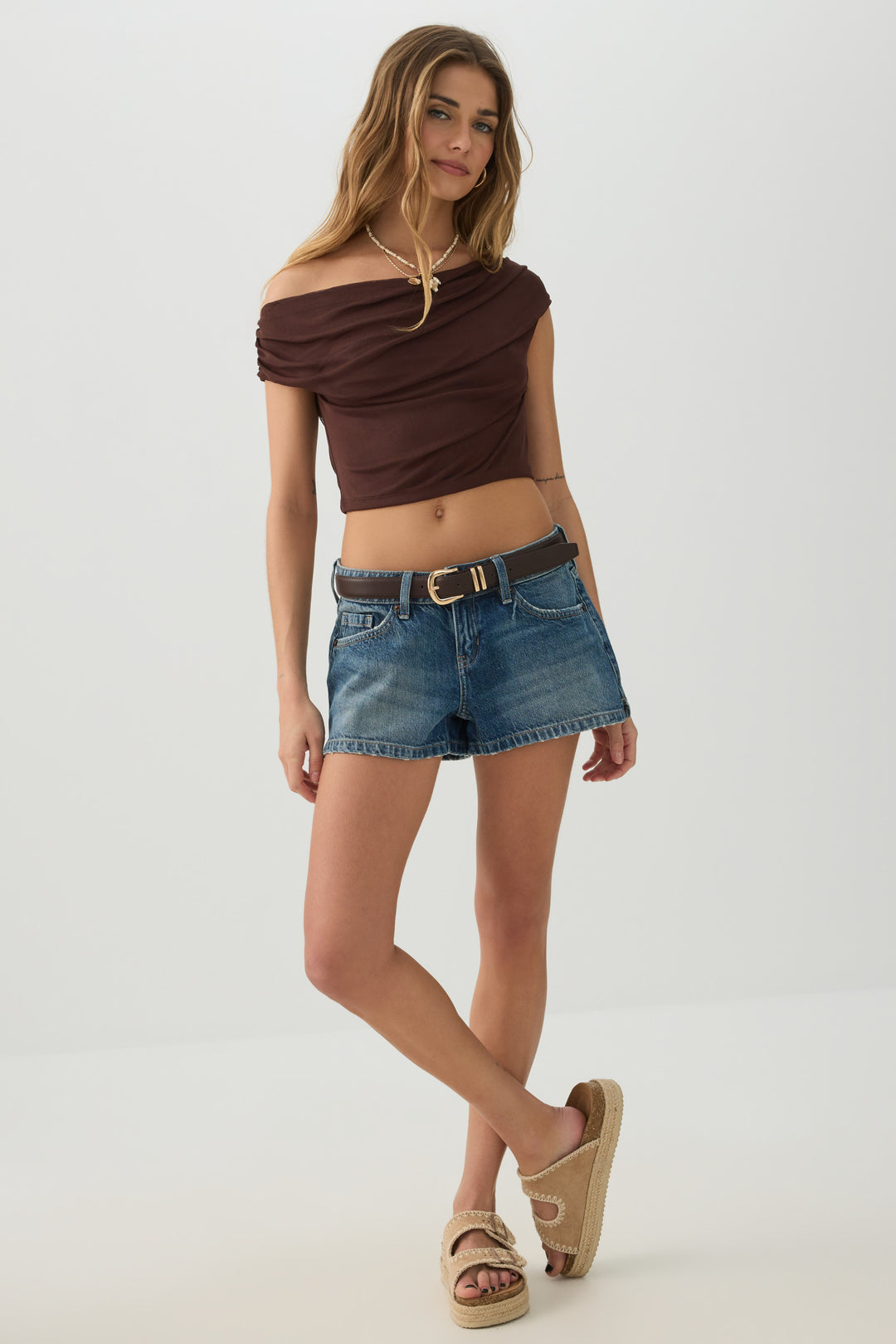 Mesh Off Shoulder Top