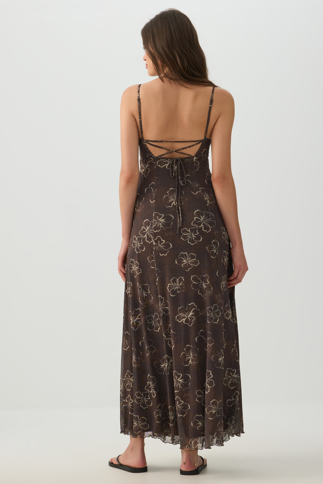 Floral Mesh Maxi Dress