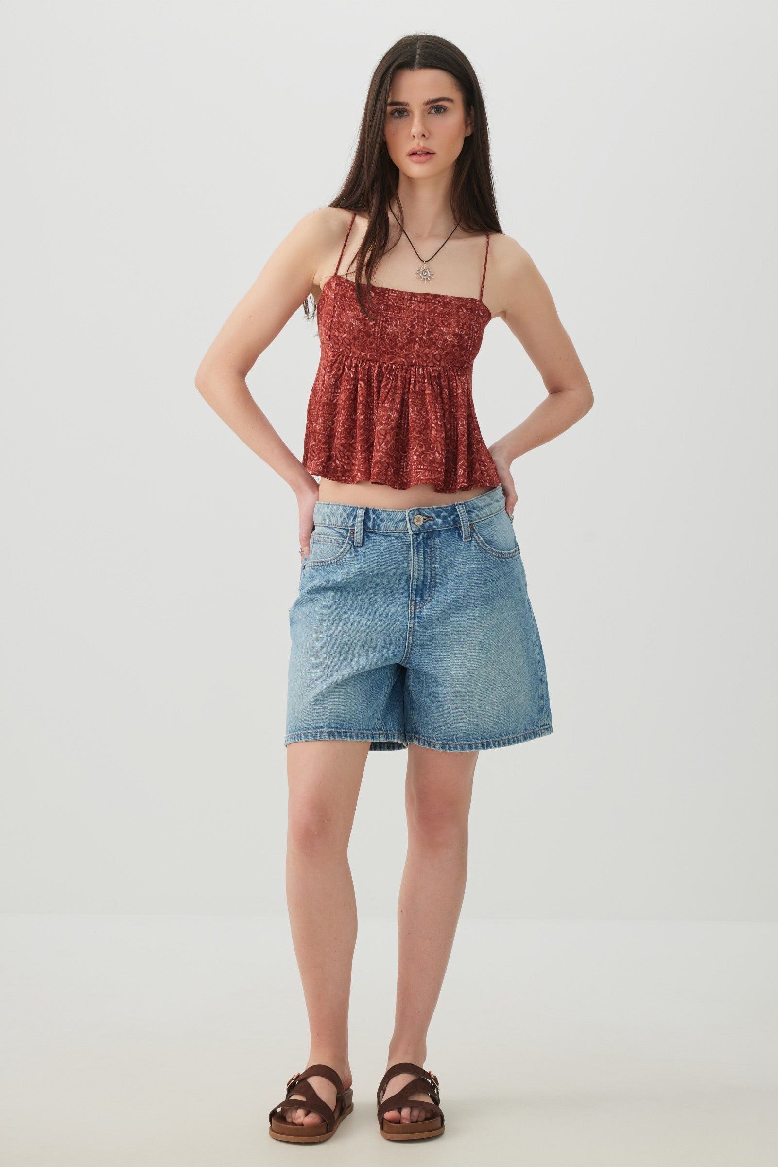 トップス Richmond denim tanktop Smocked Crop Tank Top – Ardene