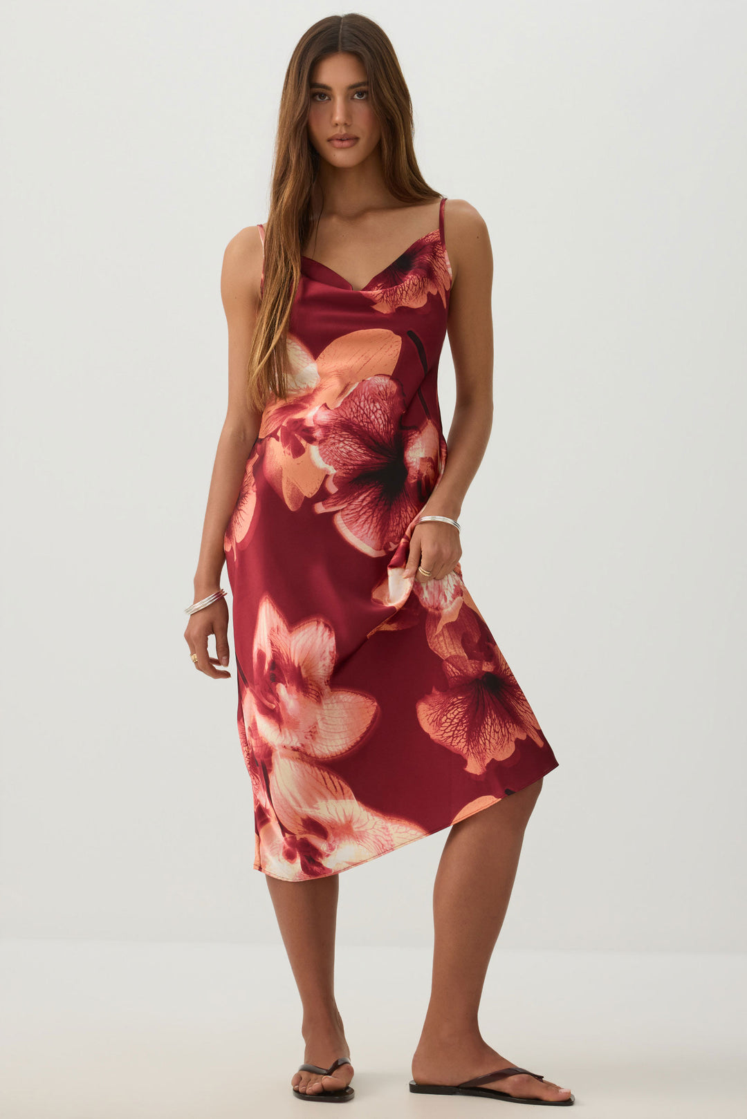 Midi Satin Slip Dress