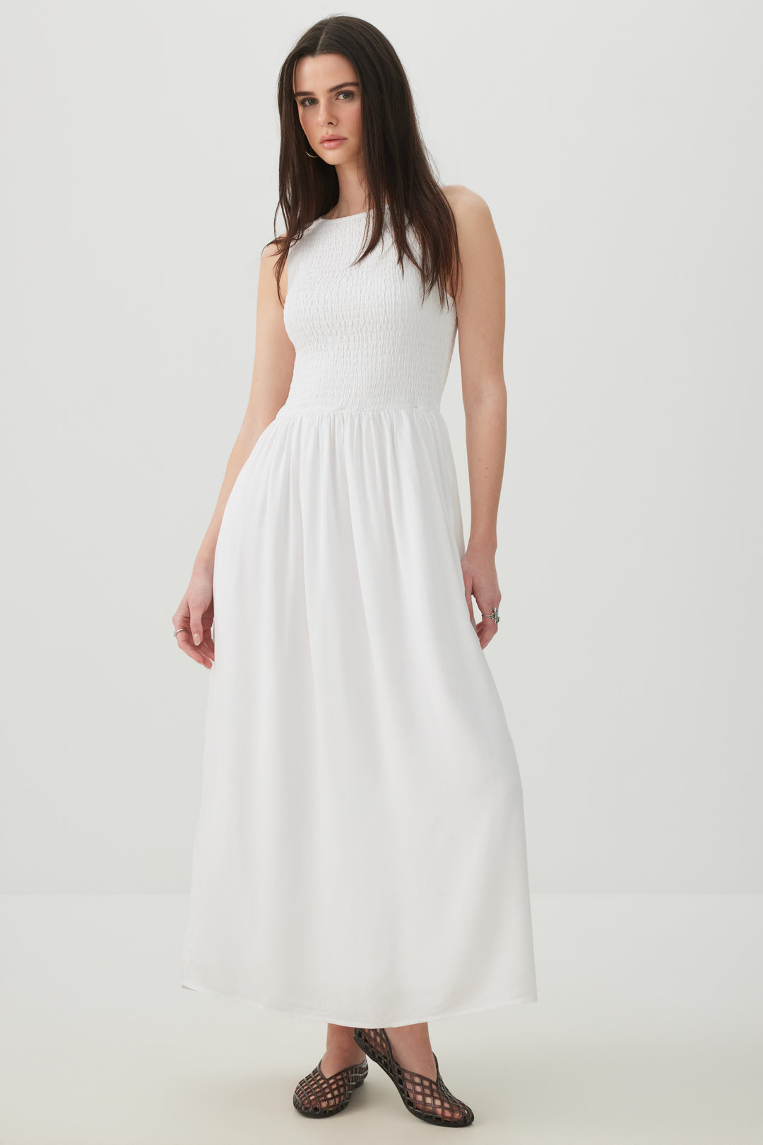 Smocked Halter Midi Dress