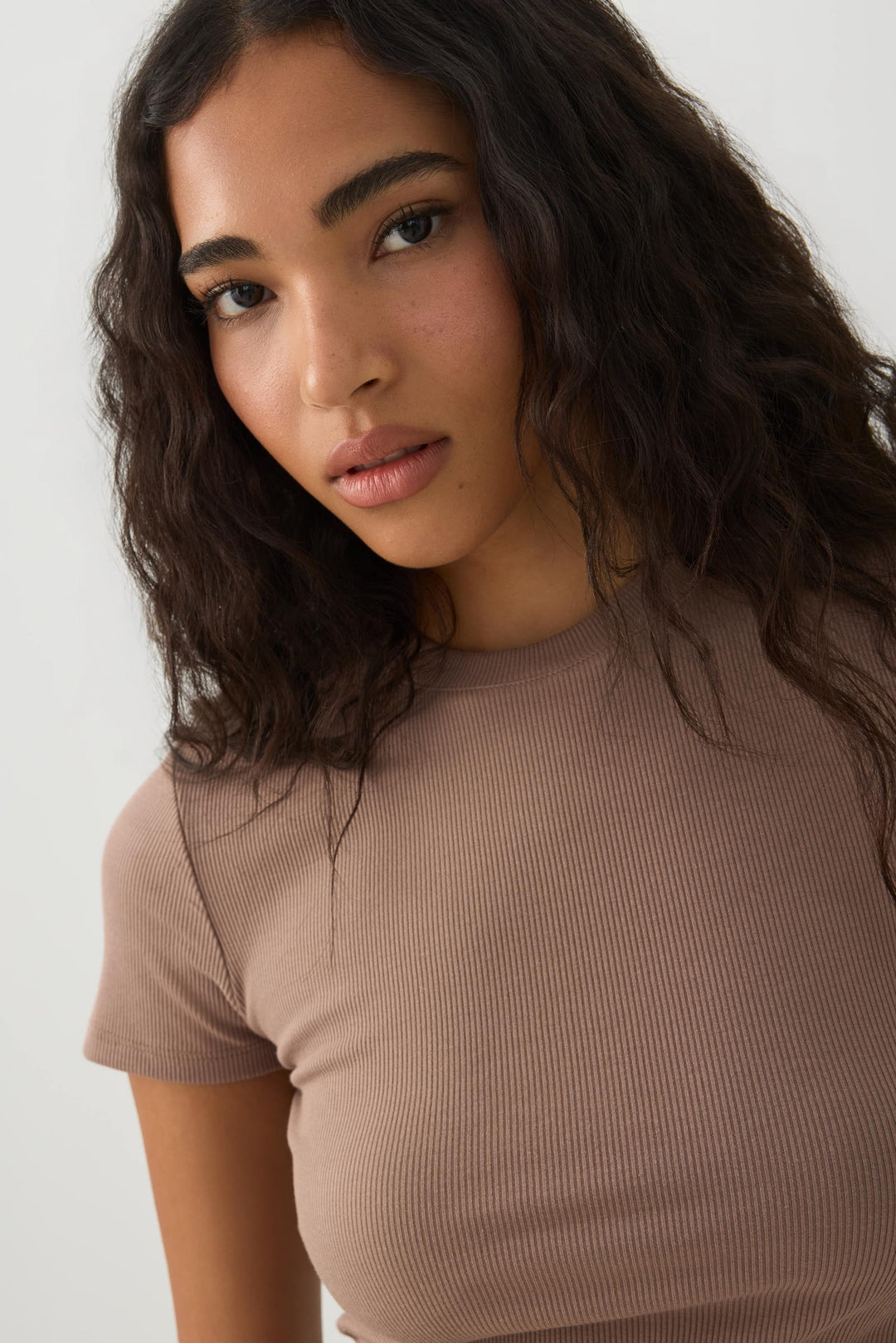 Rib Crew Neck T-Shirt