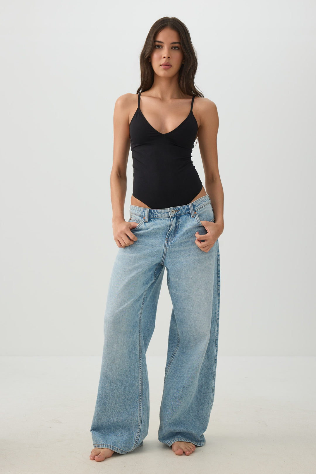 V-Neck Spaghetti Strap Bodysuit