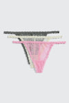 Lot de 3 culottes string en dentelle