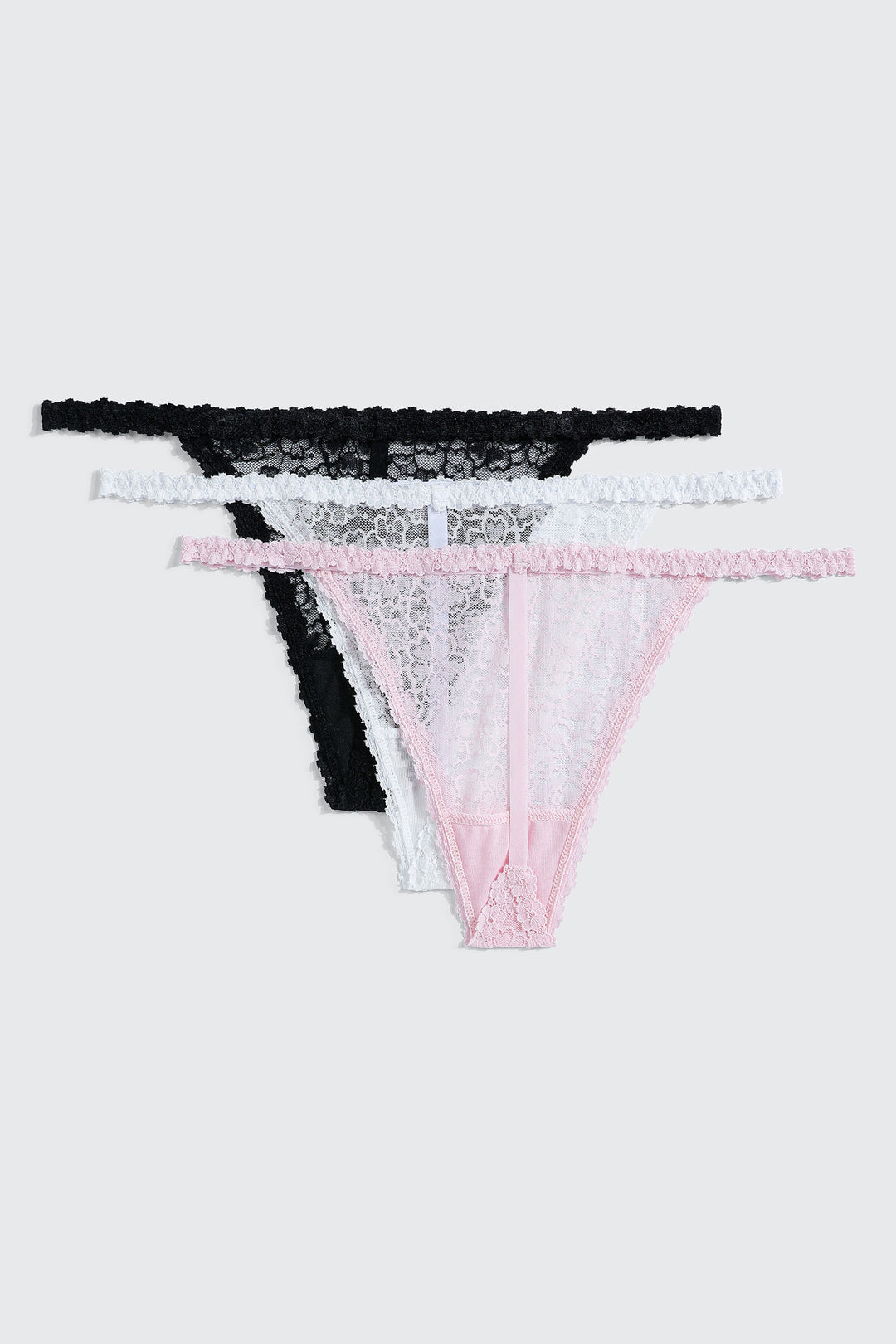 3-Pack Lace String Panties
