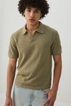 Textured Knit Johnny Collar Top