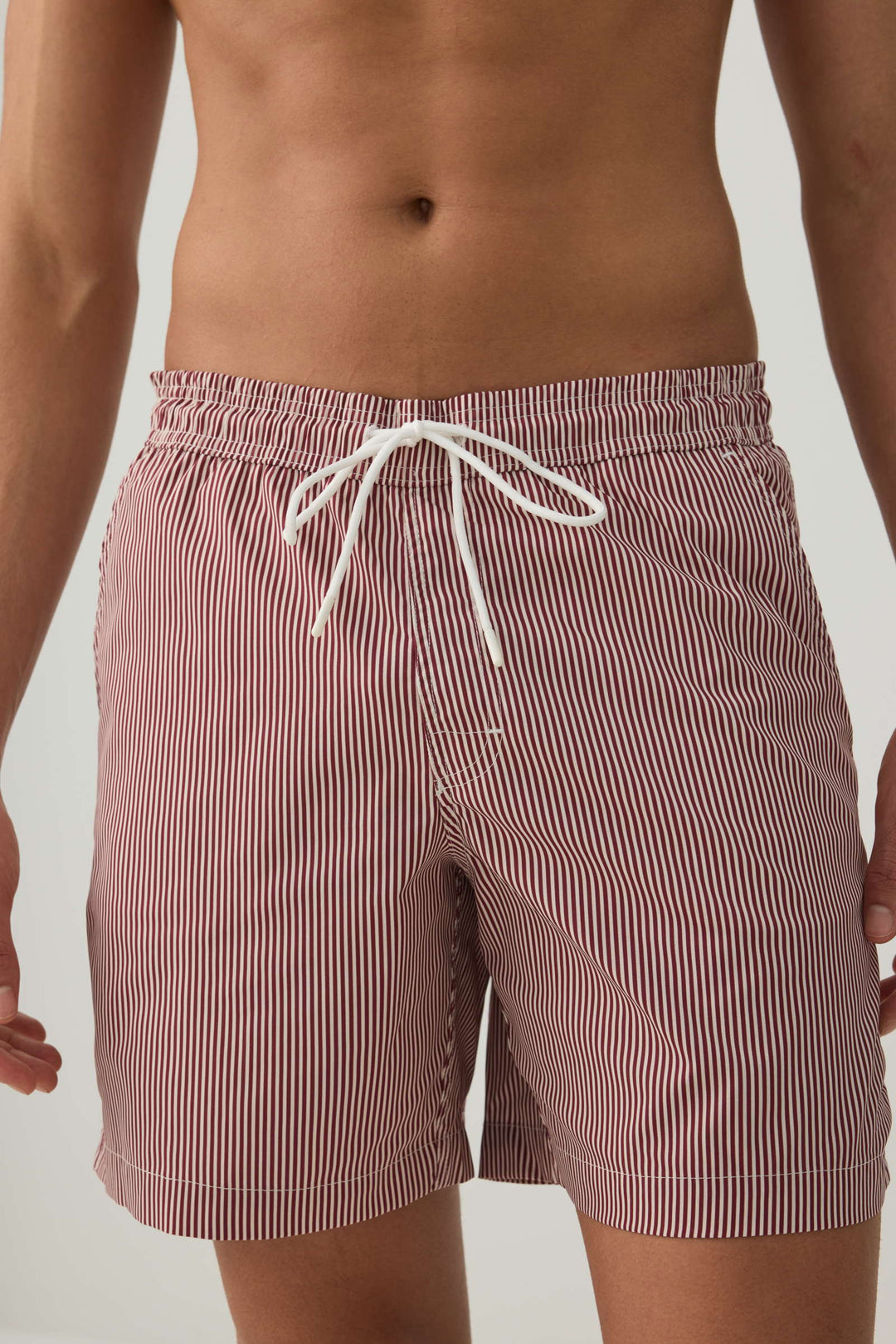 Striped Print Swim Trunks