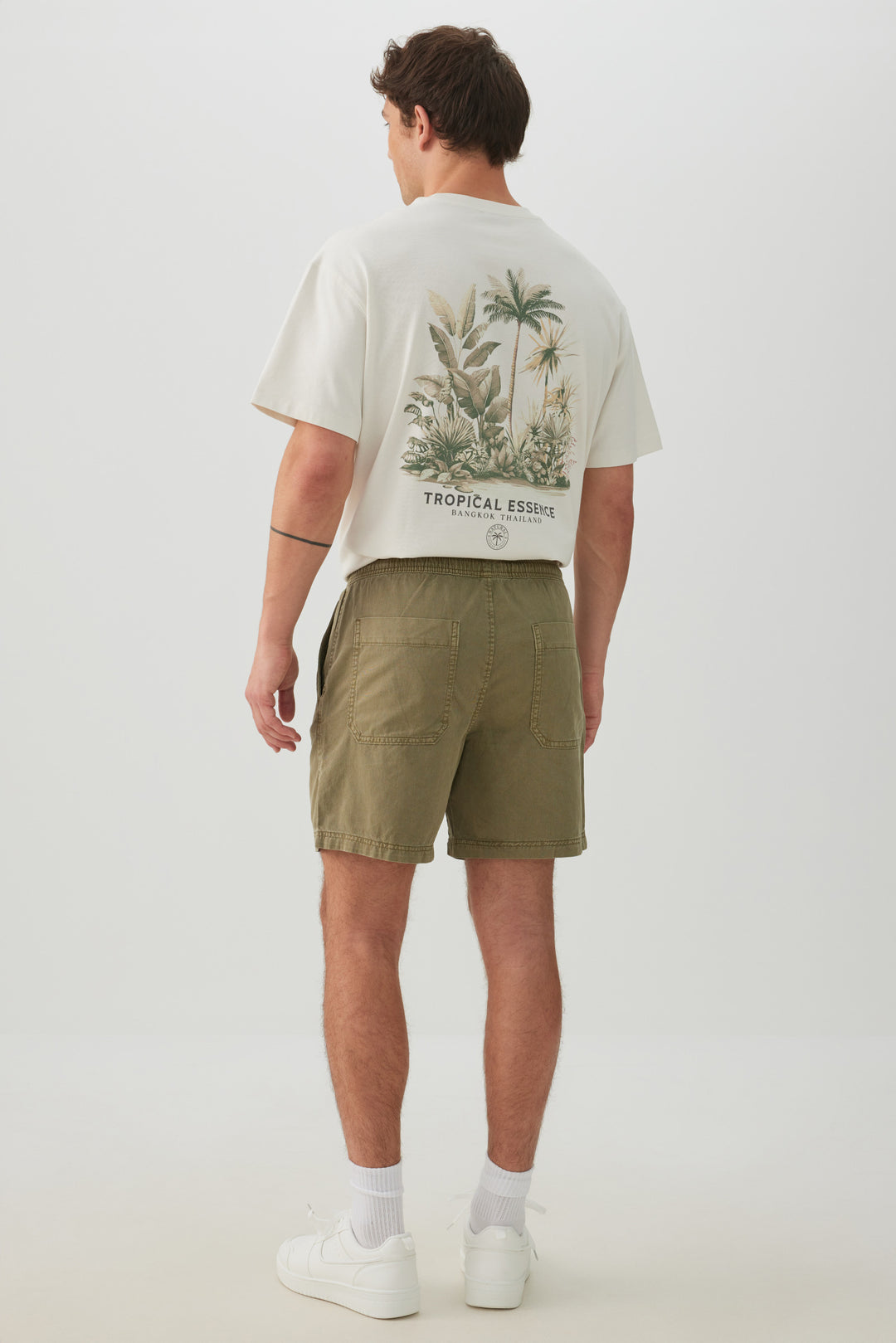 Short tissé en sergé