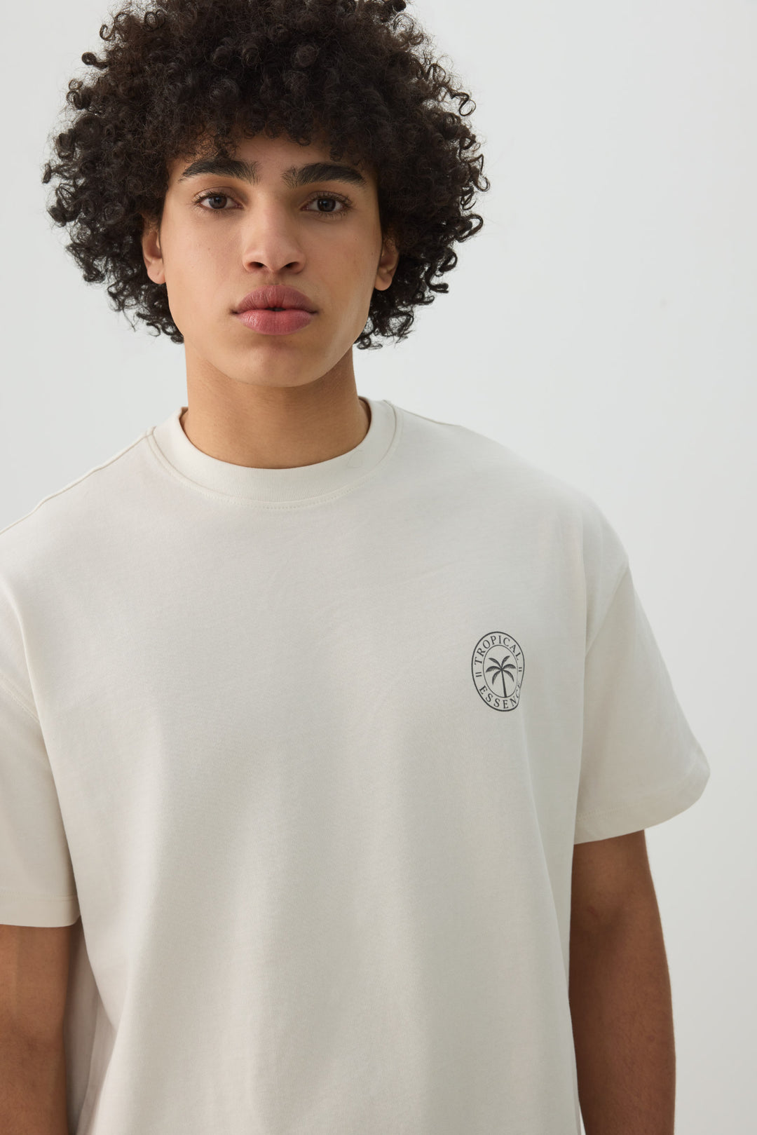 T-shirt carrée imprimé à col rond