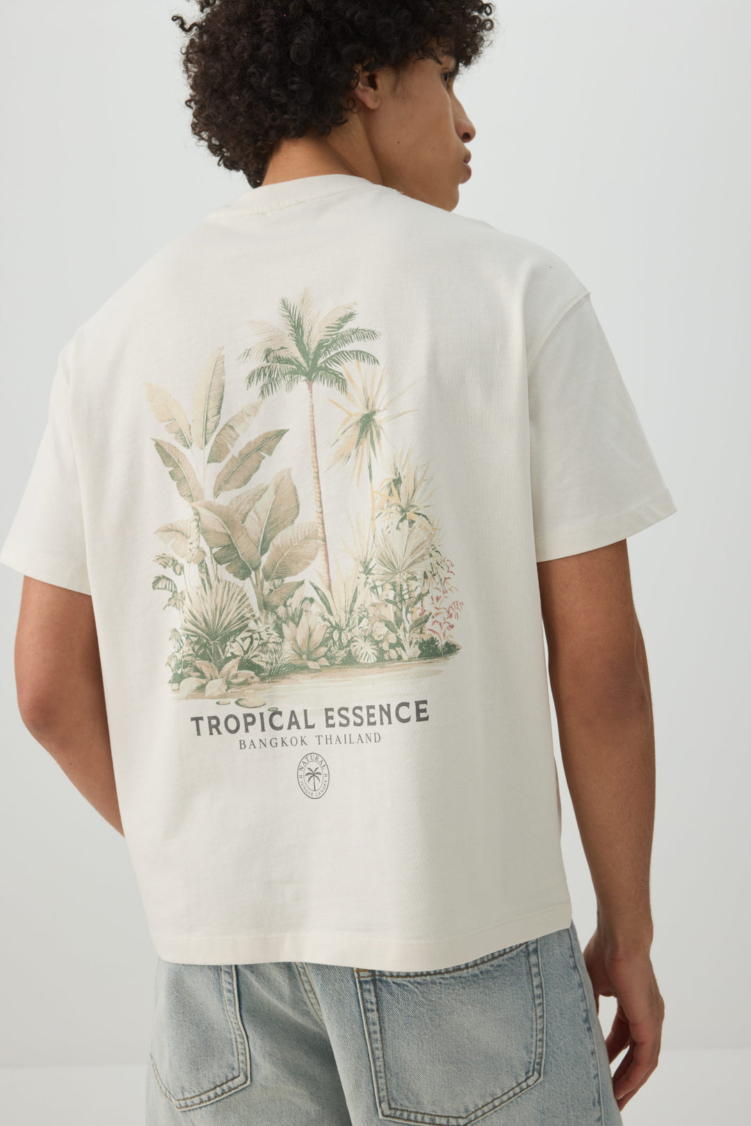 T-shirt carrée imprimé à col rond
