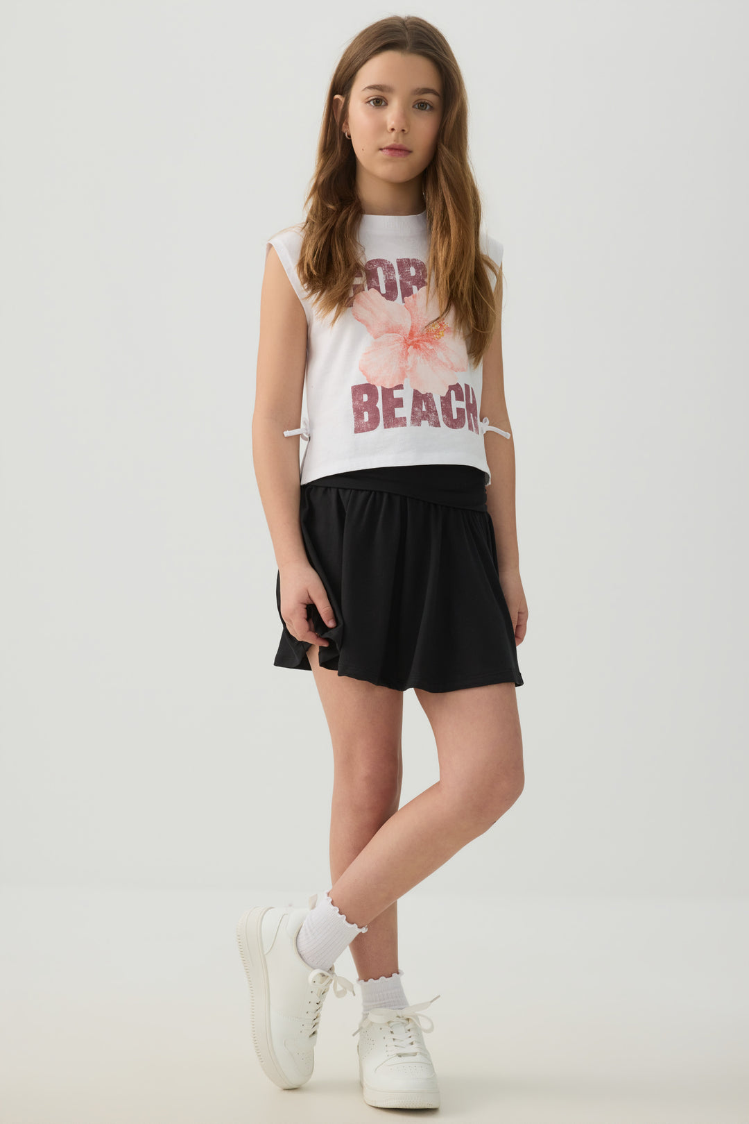 Camisole imprimée à rubans latéraux