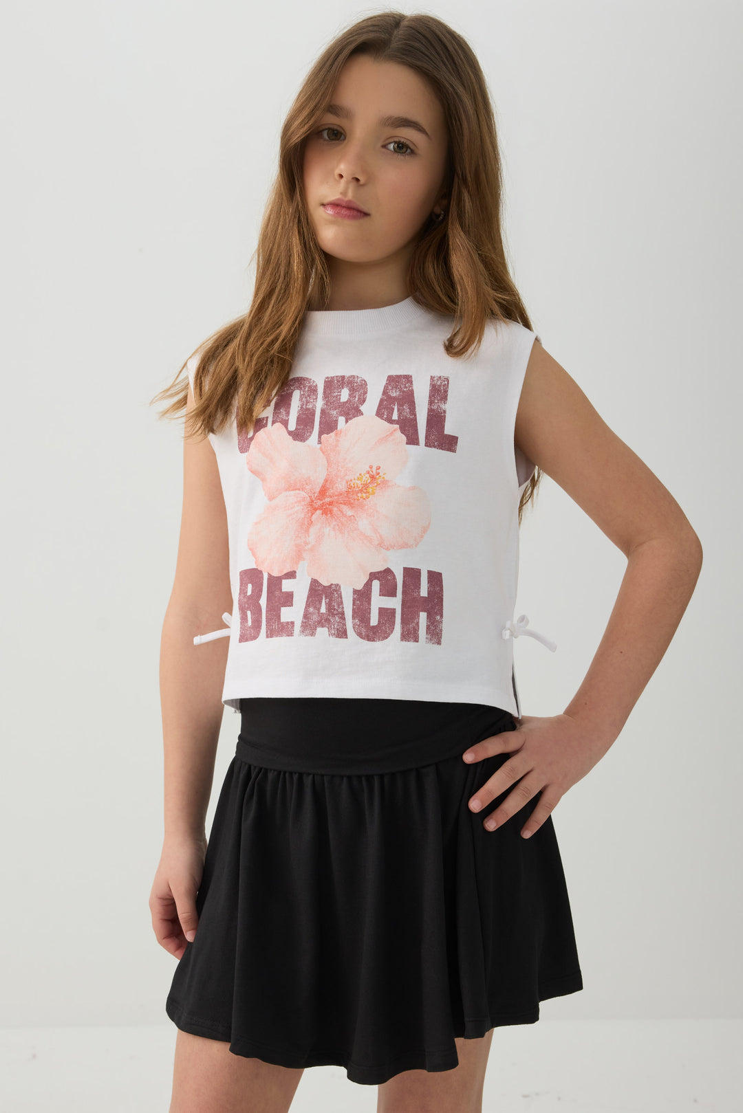 Camisole imprimée à rubans latéraux