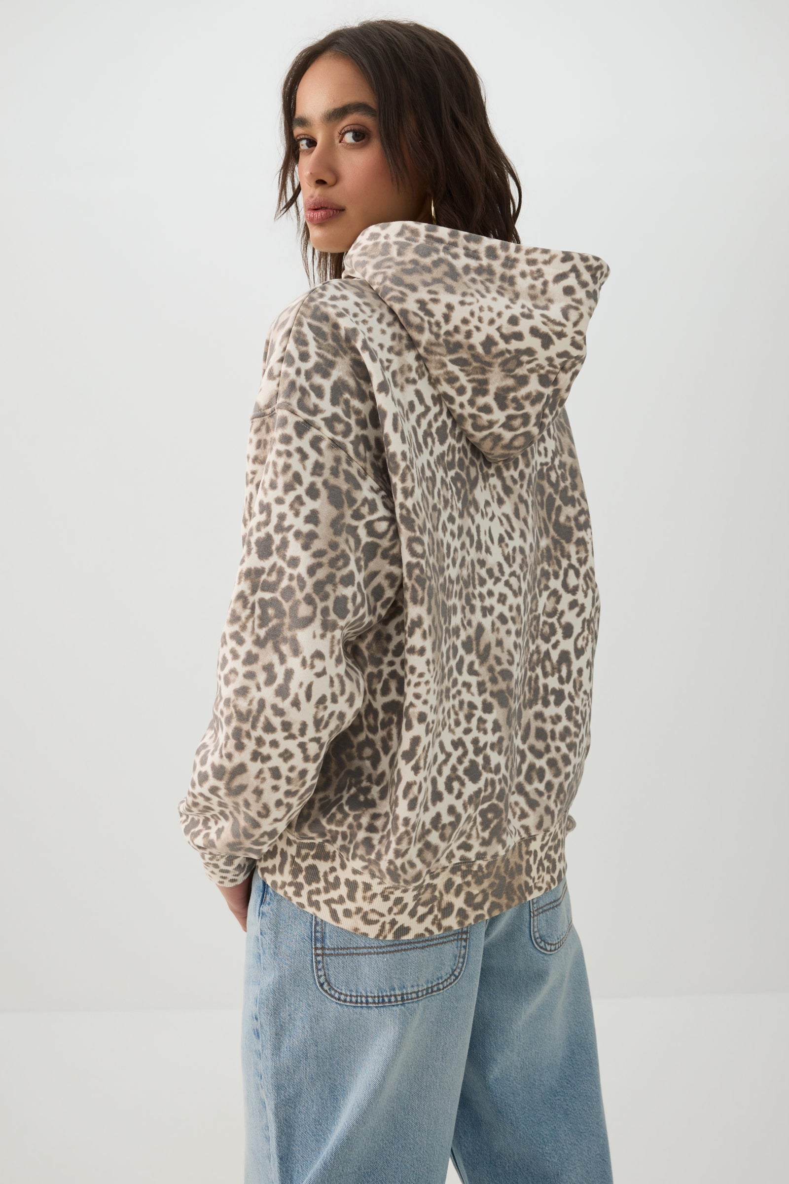R13 / アールサーティーン | CASHMERE LEOPARD HOODIE ダメージニット | S | ベージュ | レディース R13 - R13 / アールサーティーン | CASHMERE LEOPARD HOODIE ダメージ