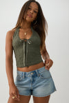 Lace Halter Tank Top