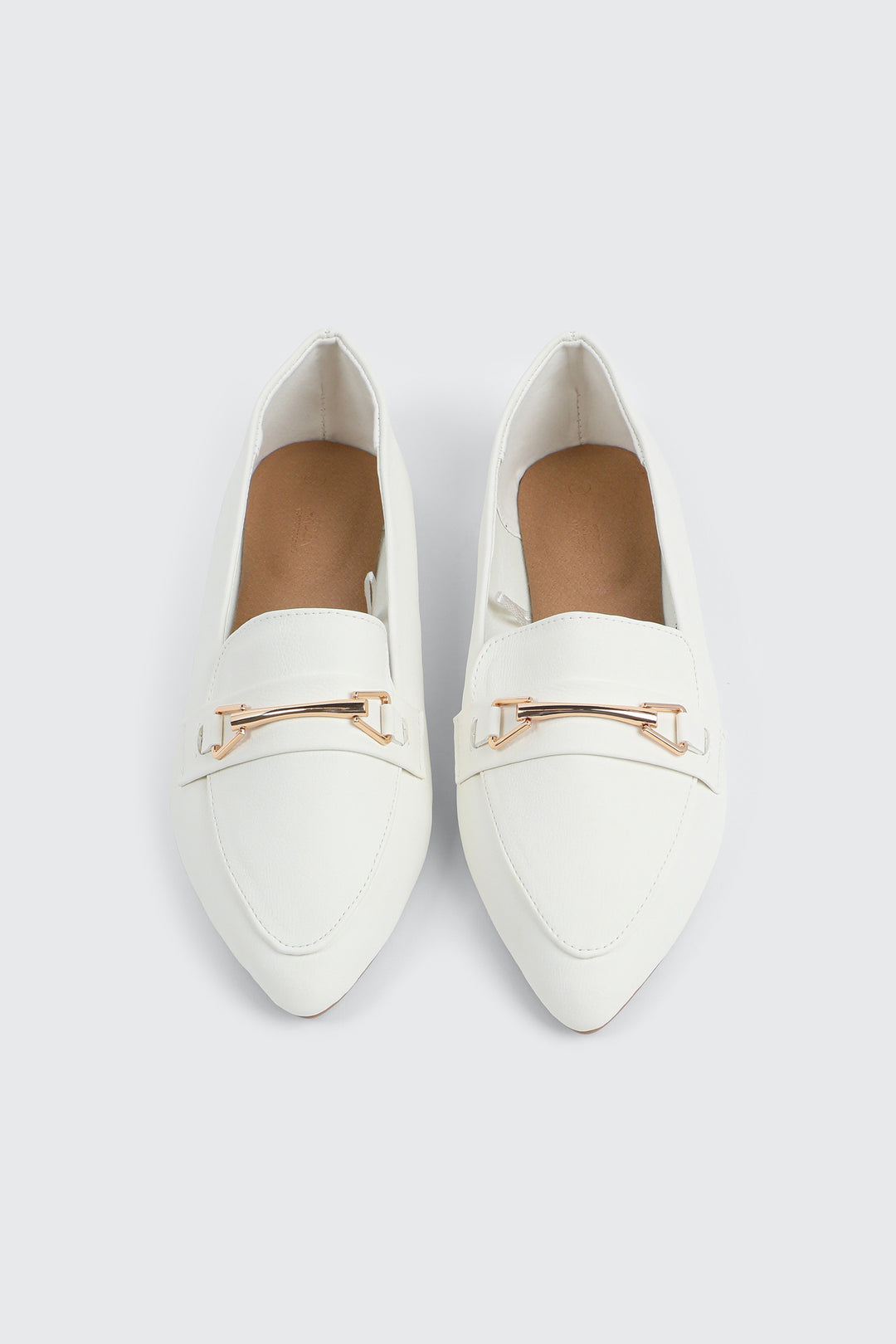 Faux Leather Pointed Toe Loafers