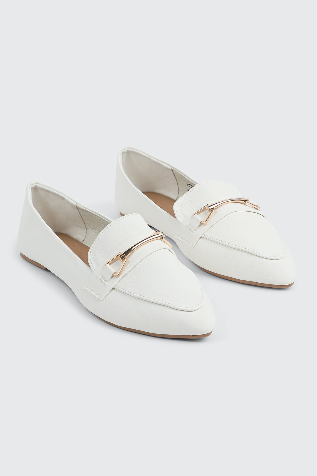 Faux Leather Pointed Toe Loafers