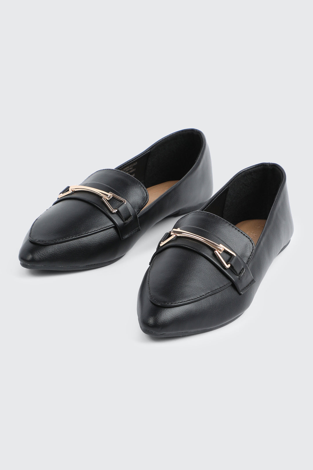 Faux Leather Pointed Toe Loafers