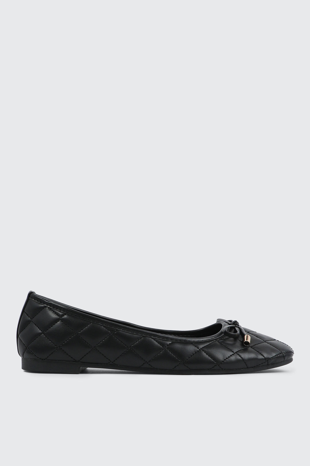 Quilted Square Toe Ballet Flats