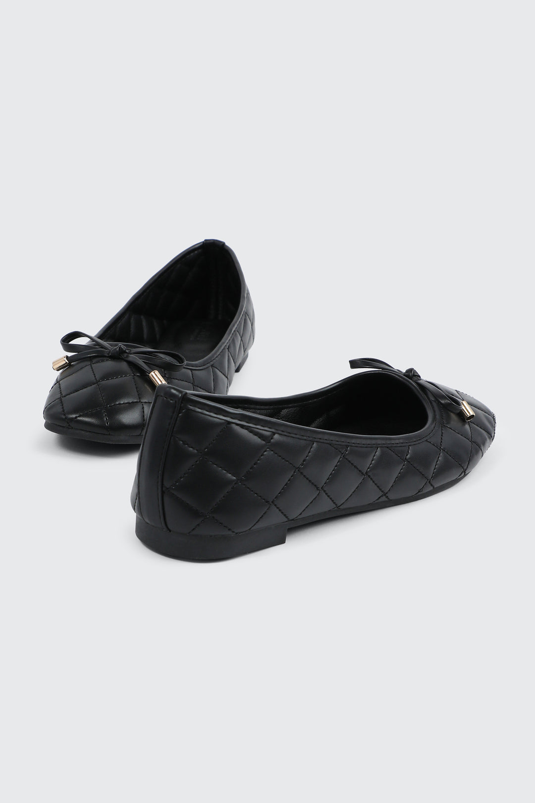Quilted Square Toe Ballet Flats