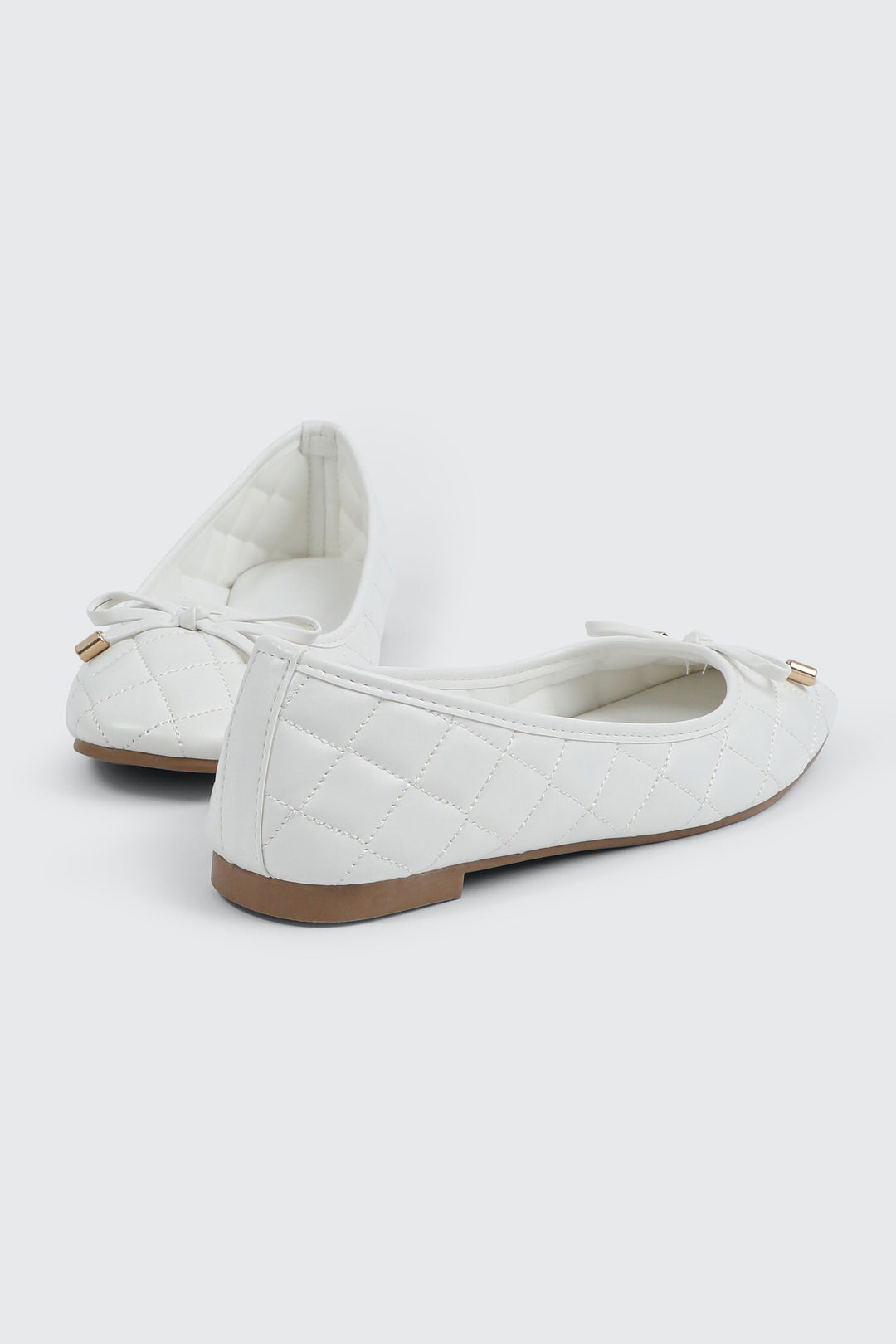 Quilted Square Toe Ballet Flats