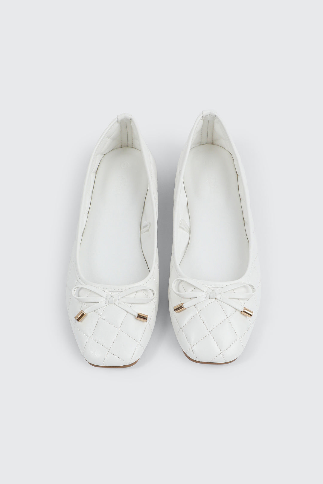 Quilted Square Toe Ballet Flats