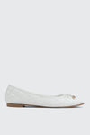 Quilted Square Toe Ballet Flats