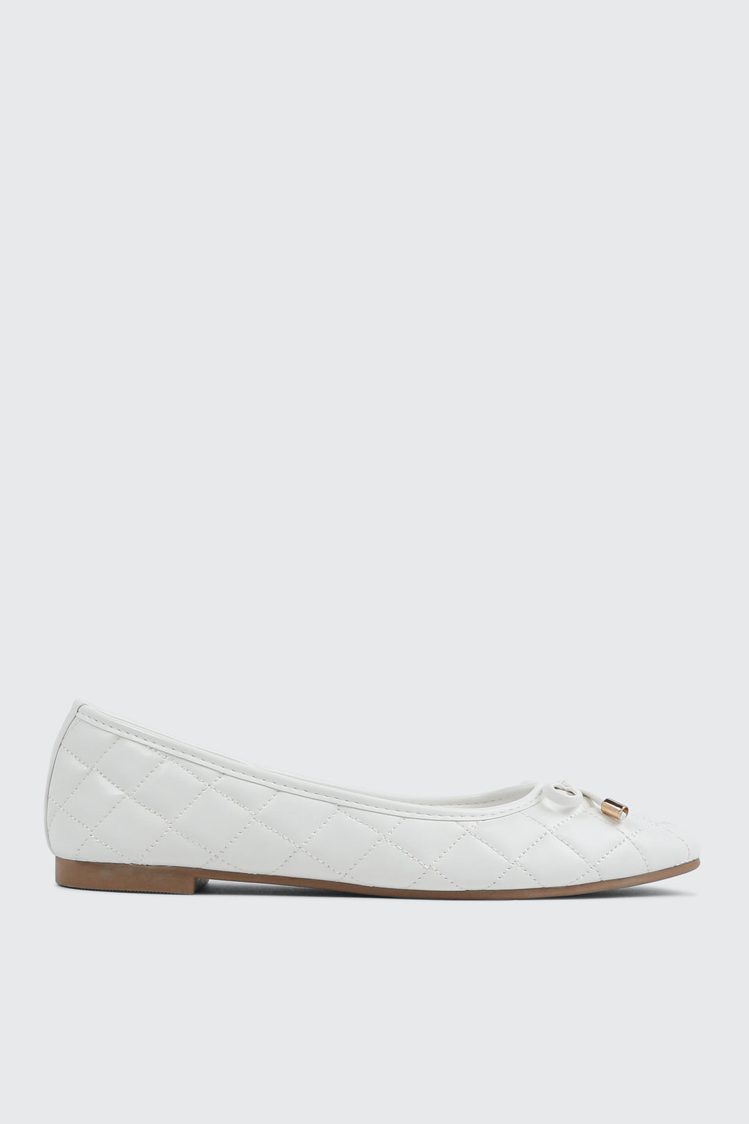 Quilted Square Toe Ballet Flats