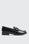 Black Faux Leather Loafers
