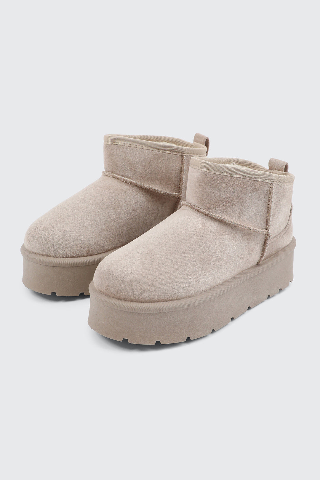 Mini Faux Sheepskin Platform Boots