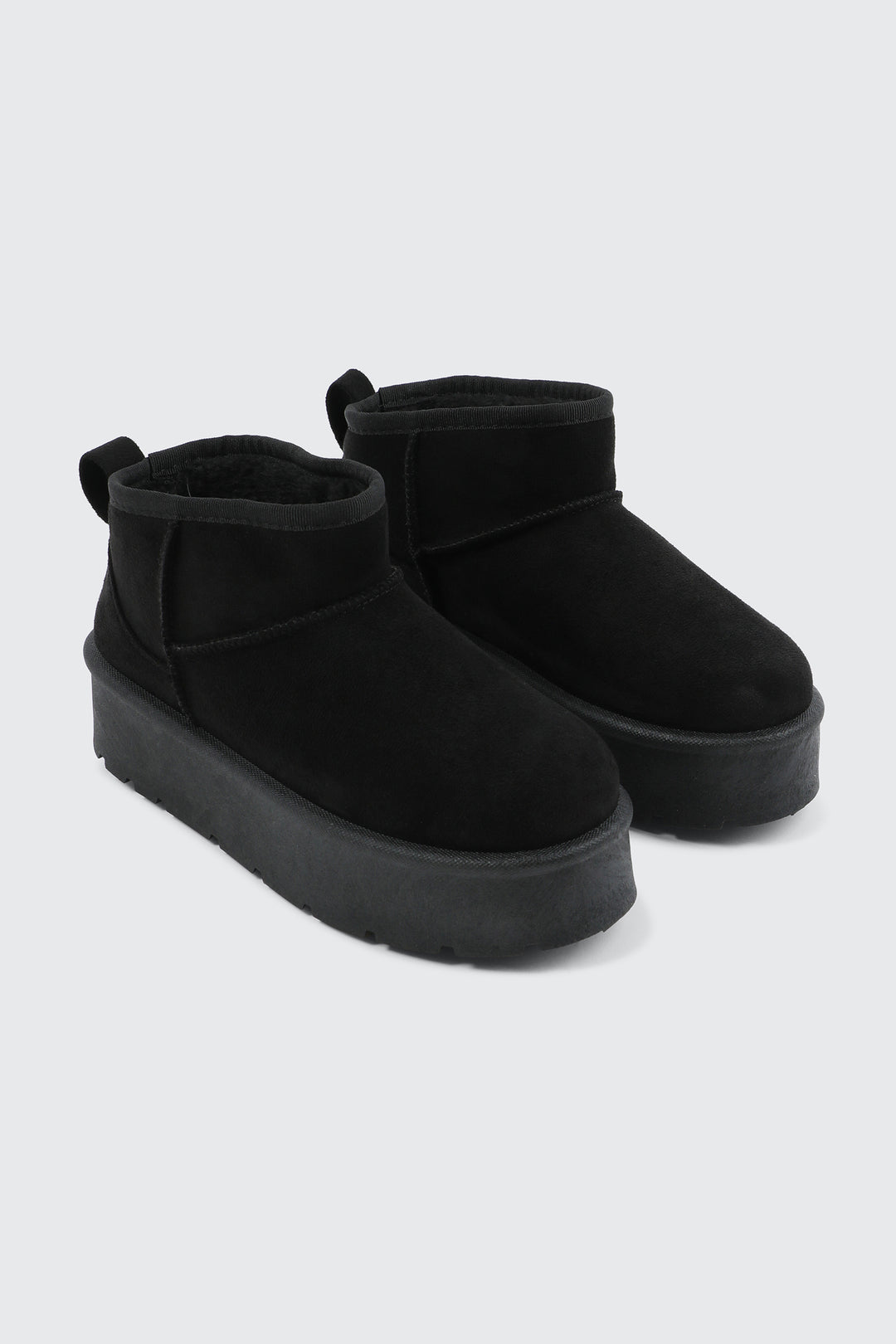 Mini Faux Sheepskin Platform Boots