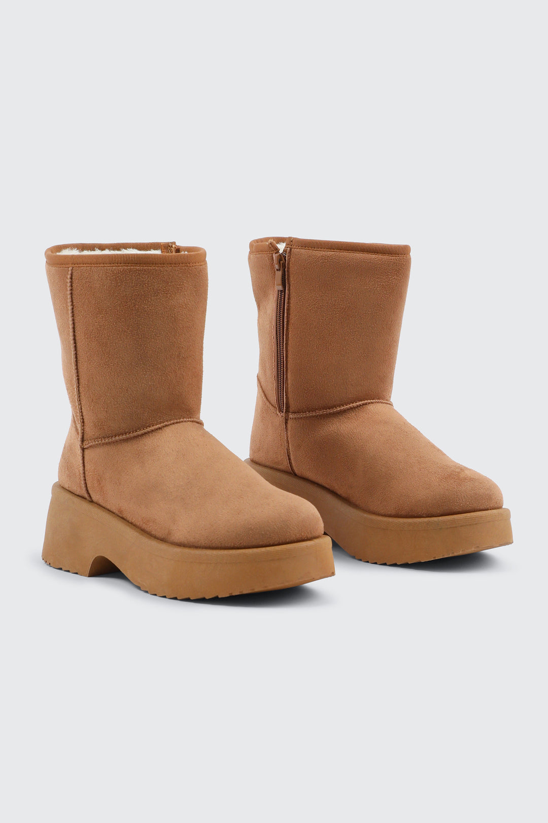Chunky Platform Faux Sheepskin Boots