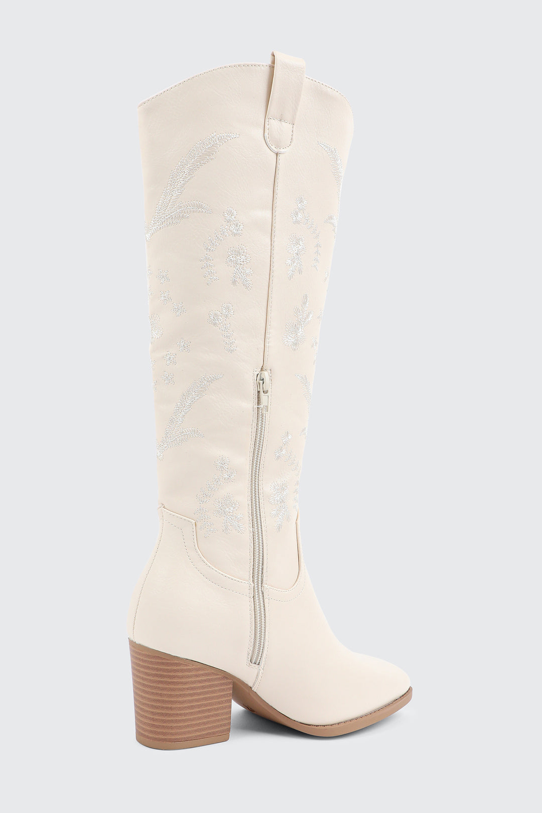 Knee High Cowboy Boots with Floral Embroideries