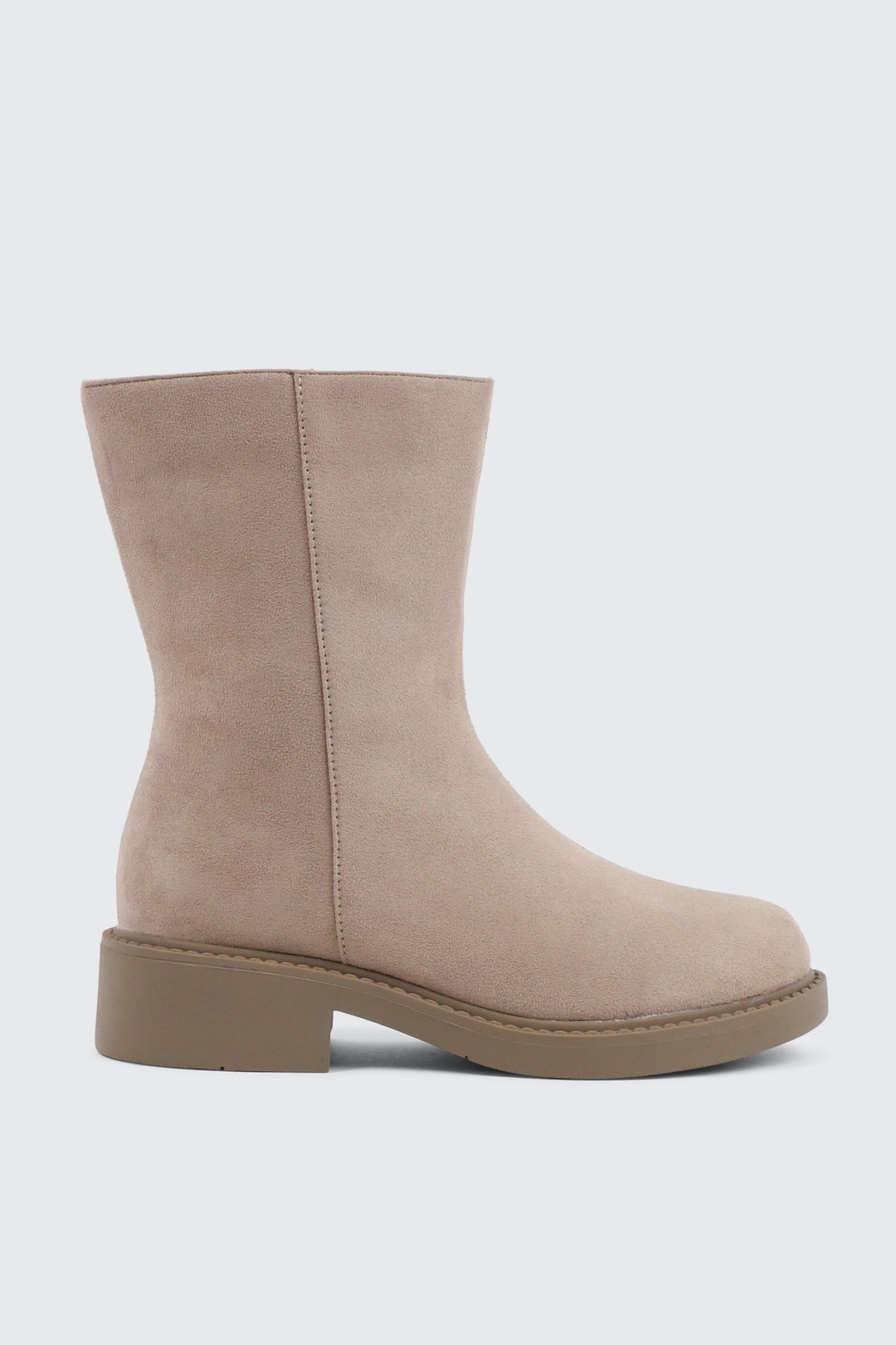 Faux Suede Mid Calf Boots