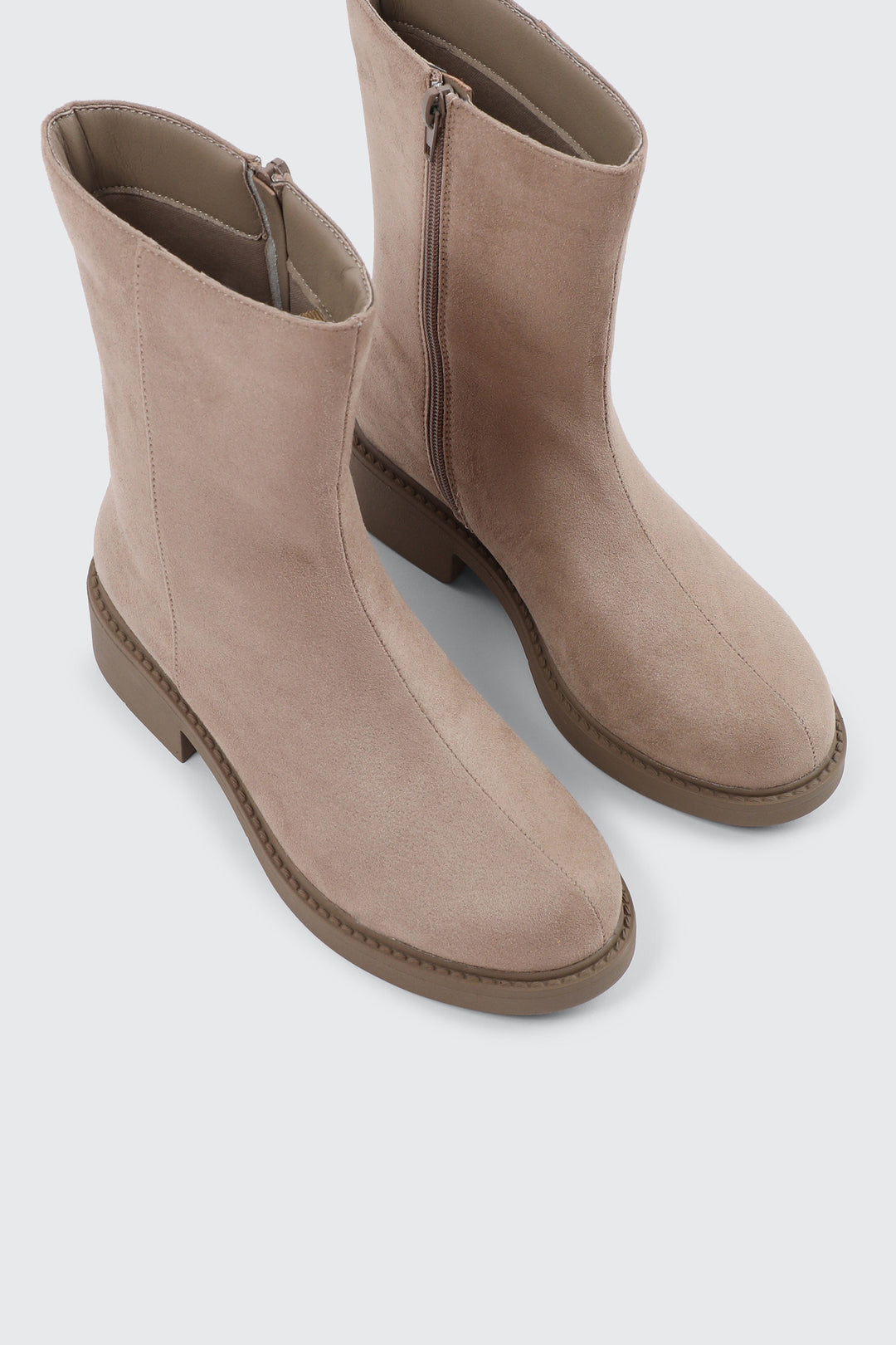 Faux Suede Mid Calf Boots