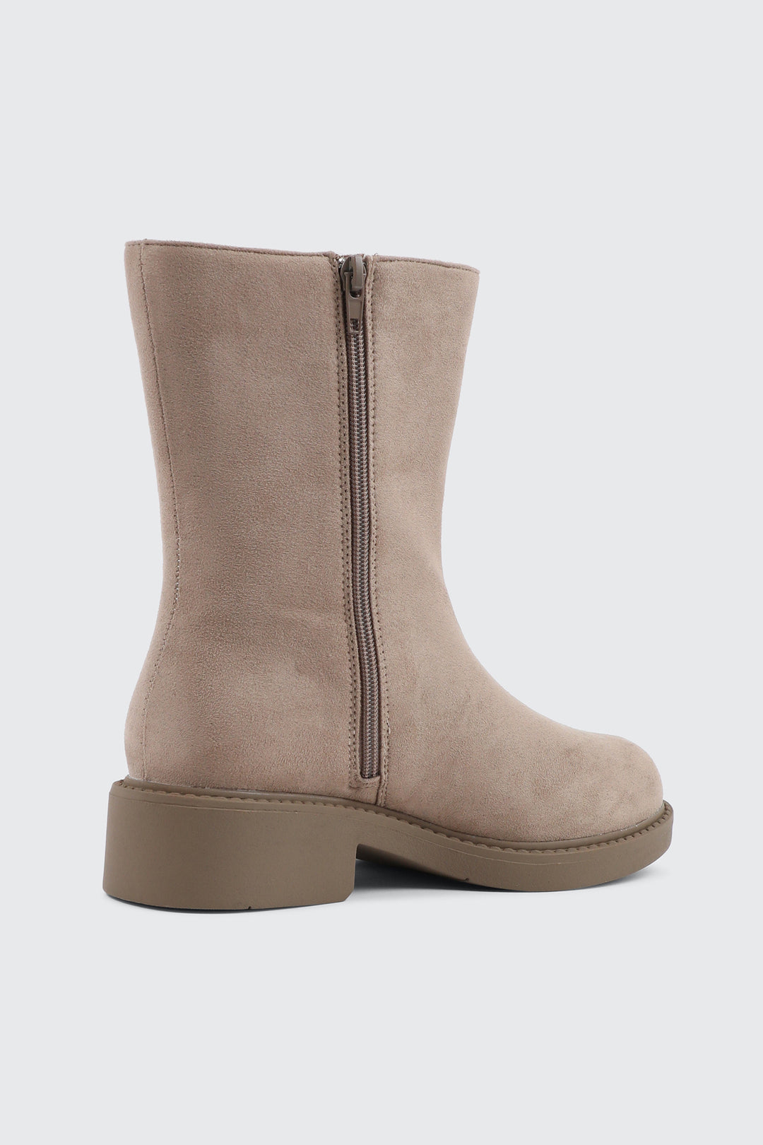 Faux Suede Mid Calf Boots