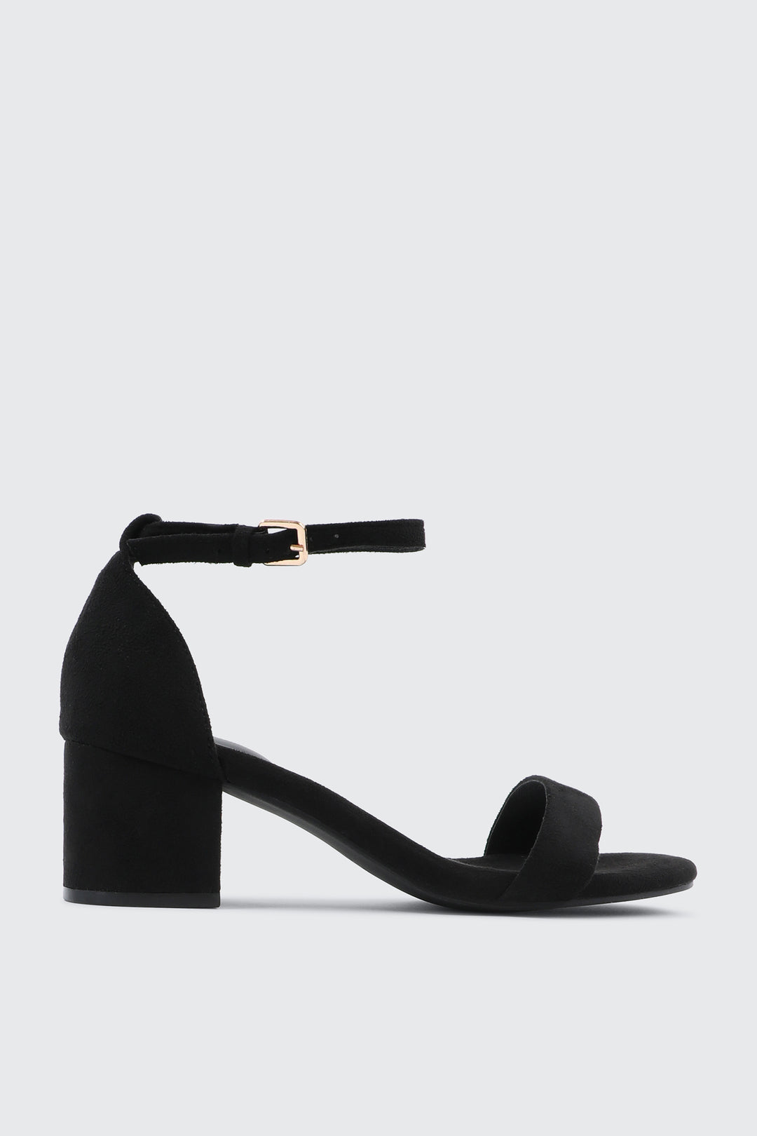 Faux Suede Block Heel Sandals