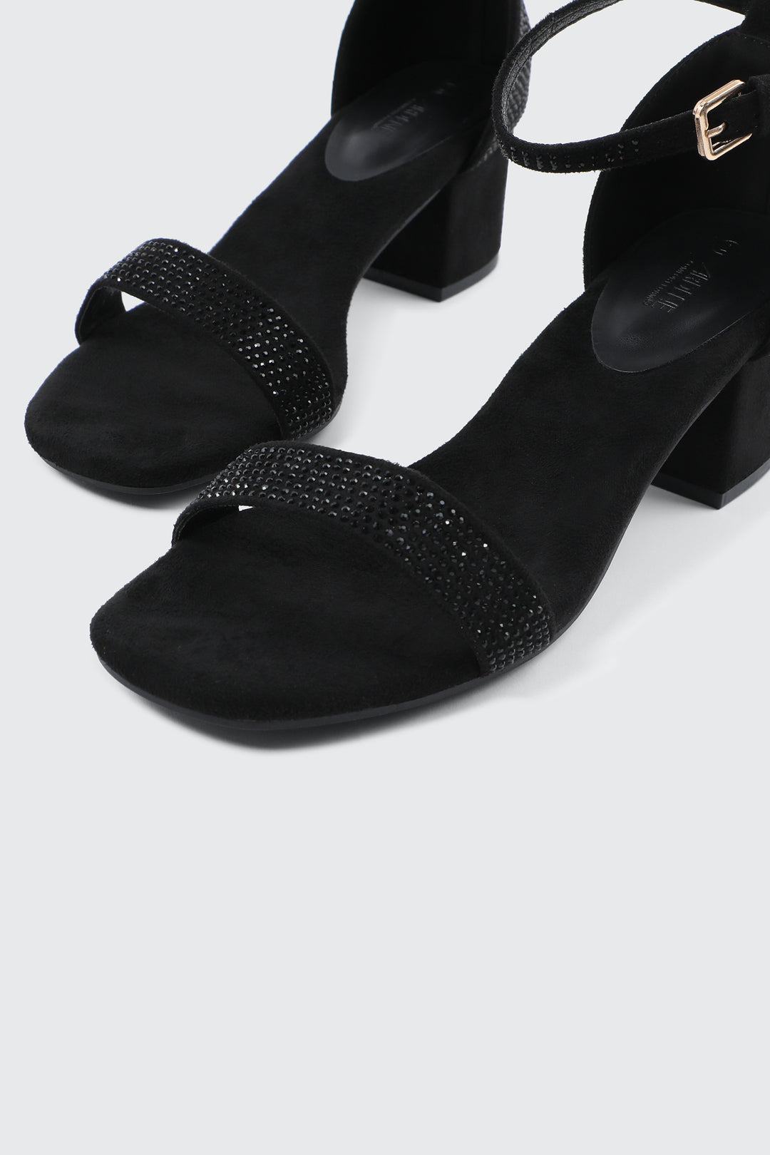 Faux Suede Block Heel Sandals