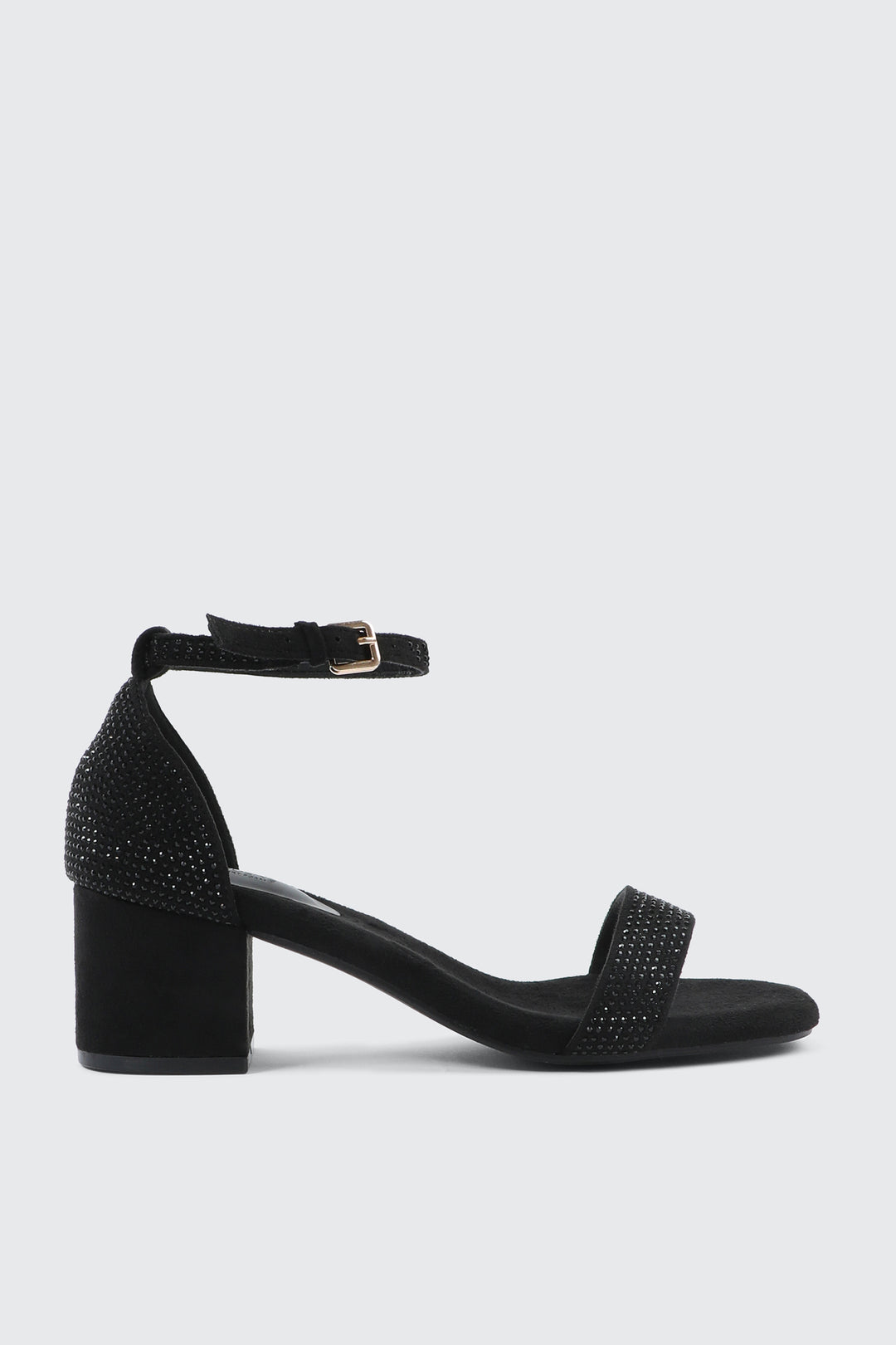 Faux Suede Block Heel Sandals