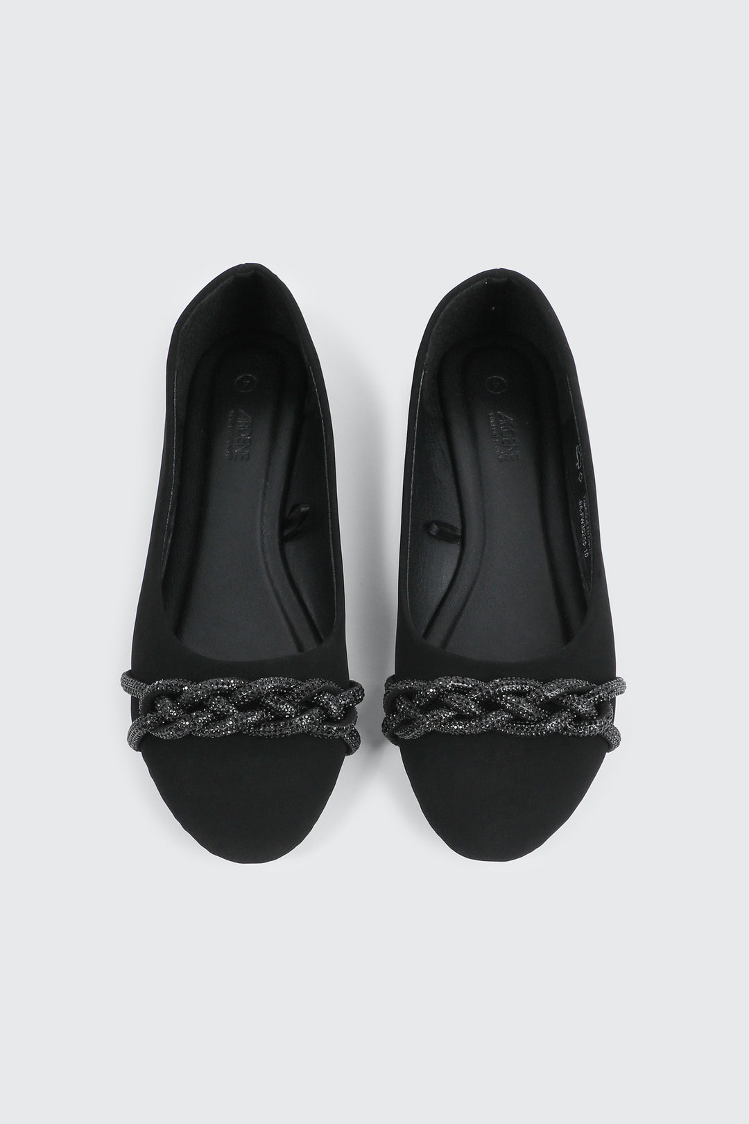 Faux Suede Ballet Flats with Braided Detail