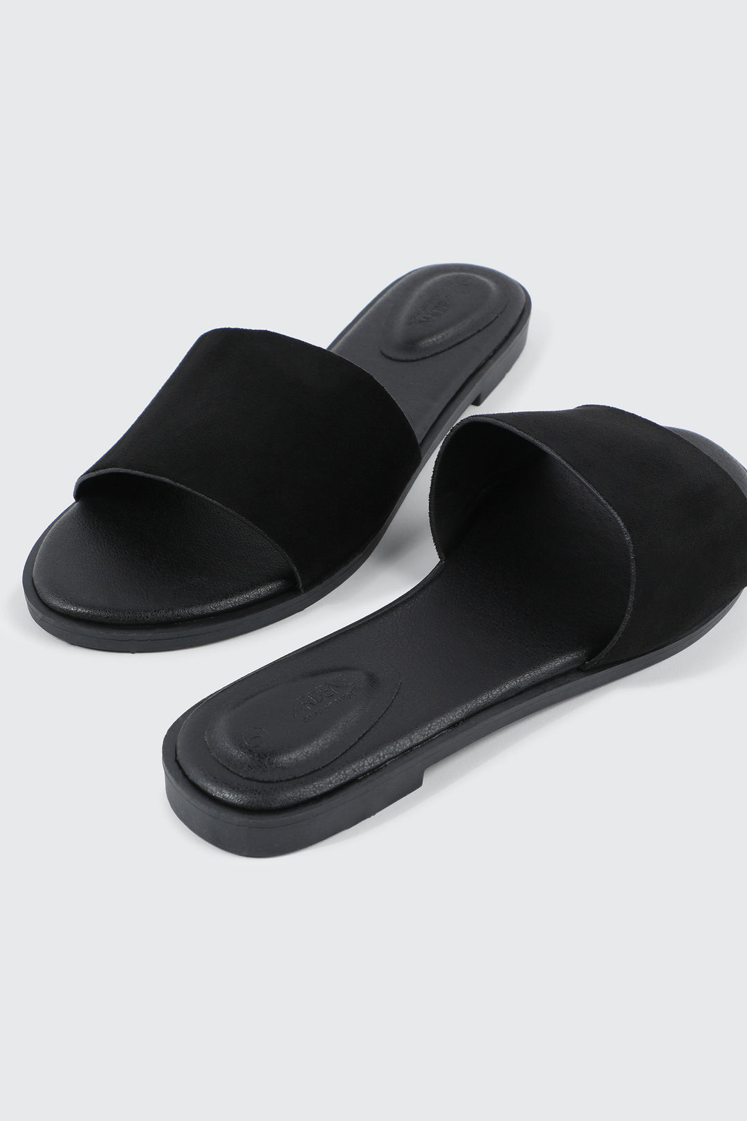 Faux Leather One Band Flat Sandals