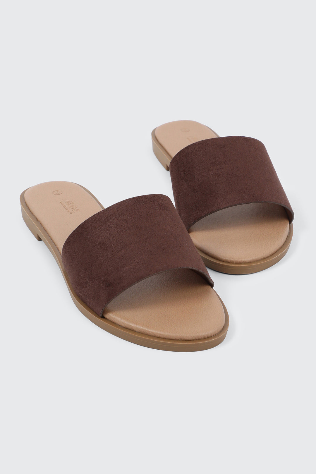 Faux Leather One Band Flat Sandals