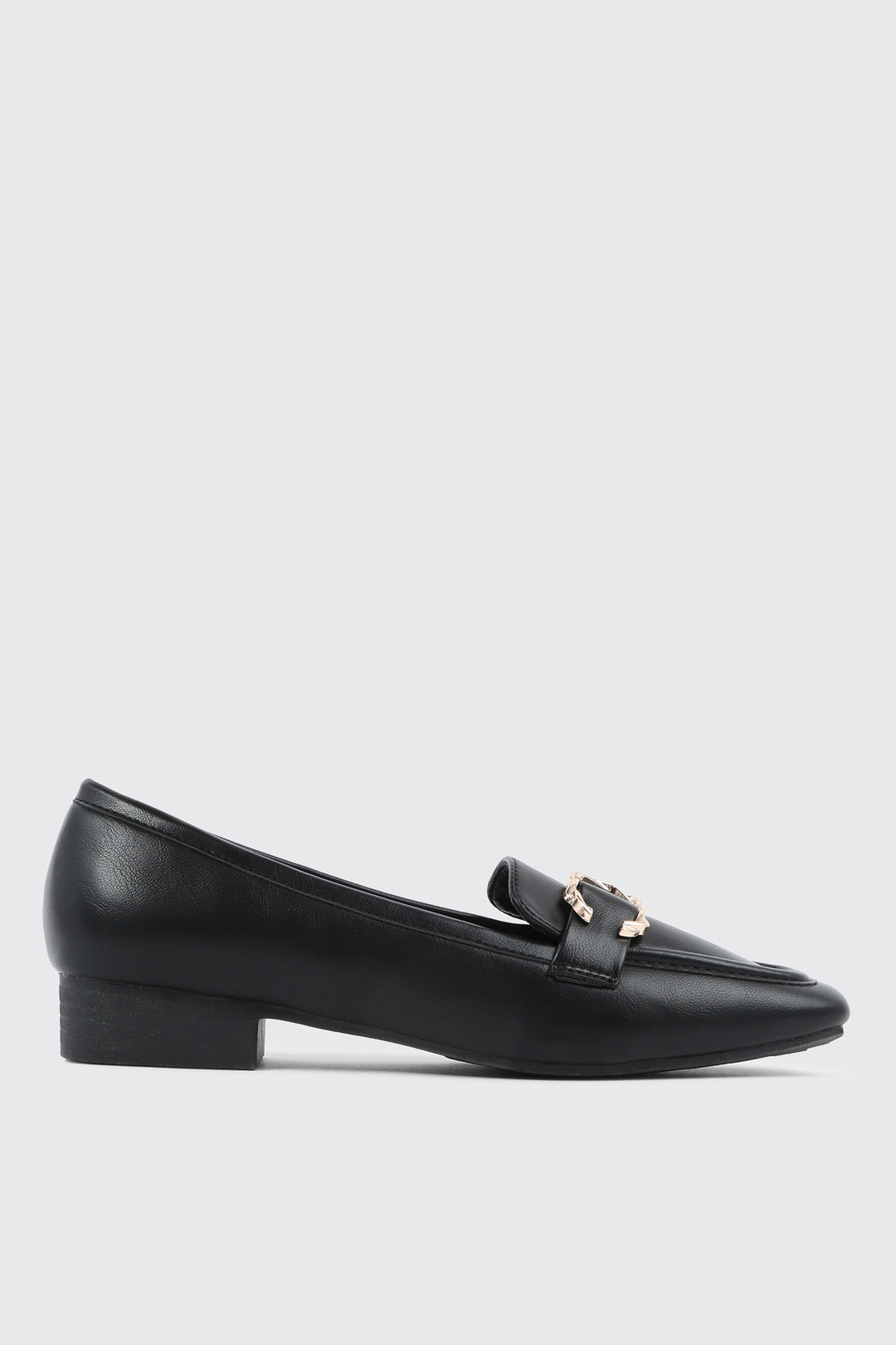 Faux Leather Square Toe Loafers
