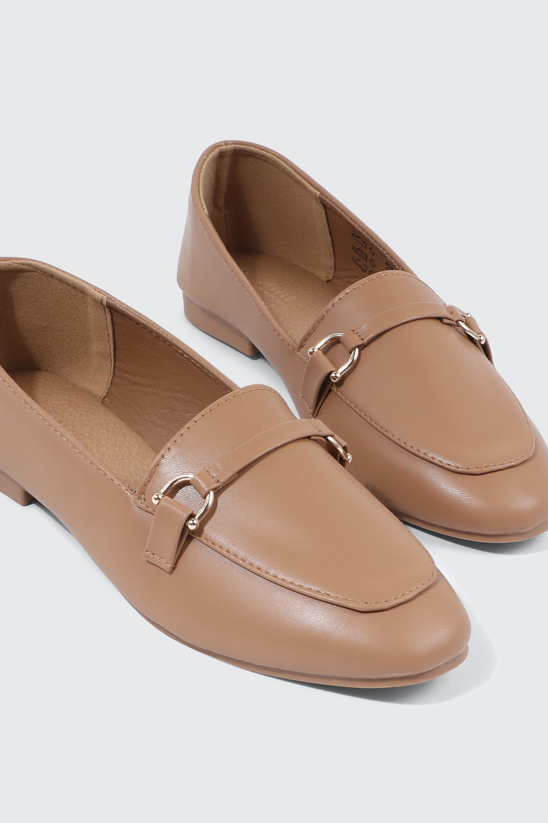 Faux Leather Square Toe Loafers