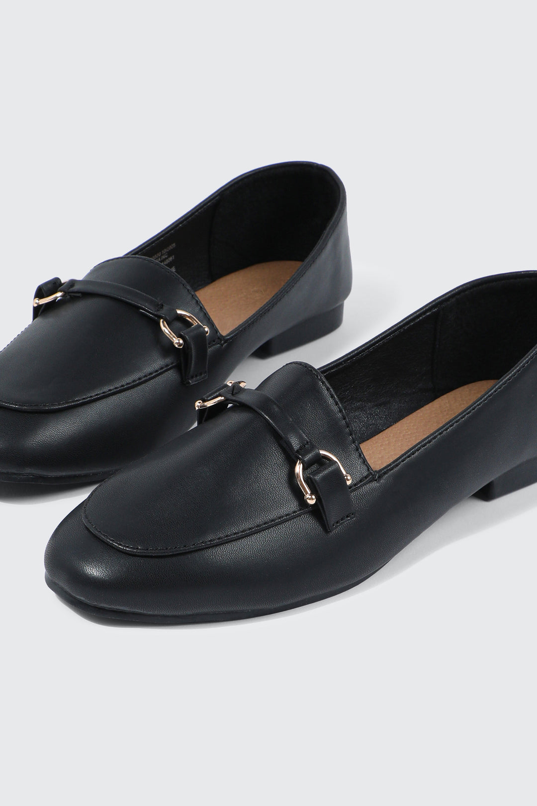 Faux Leather Square Toe Loafers
